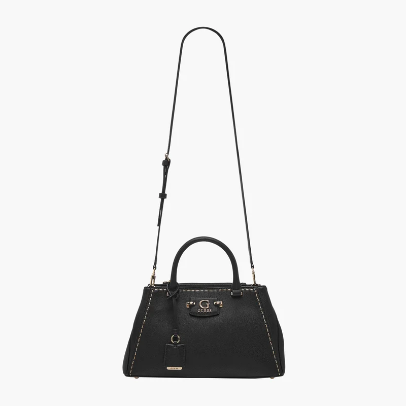 جس Black Textured Crossbody Bag for Women
